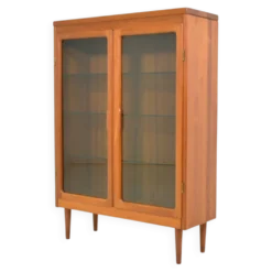 Vitrine en teck massif danois des années 1960, vintage scandinave