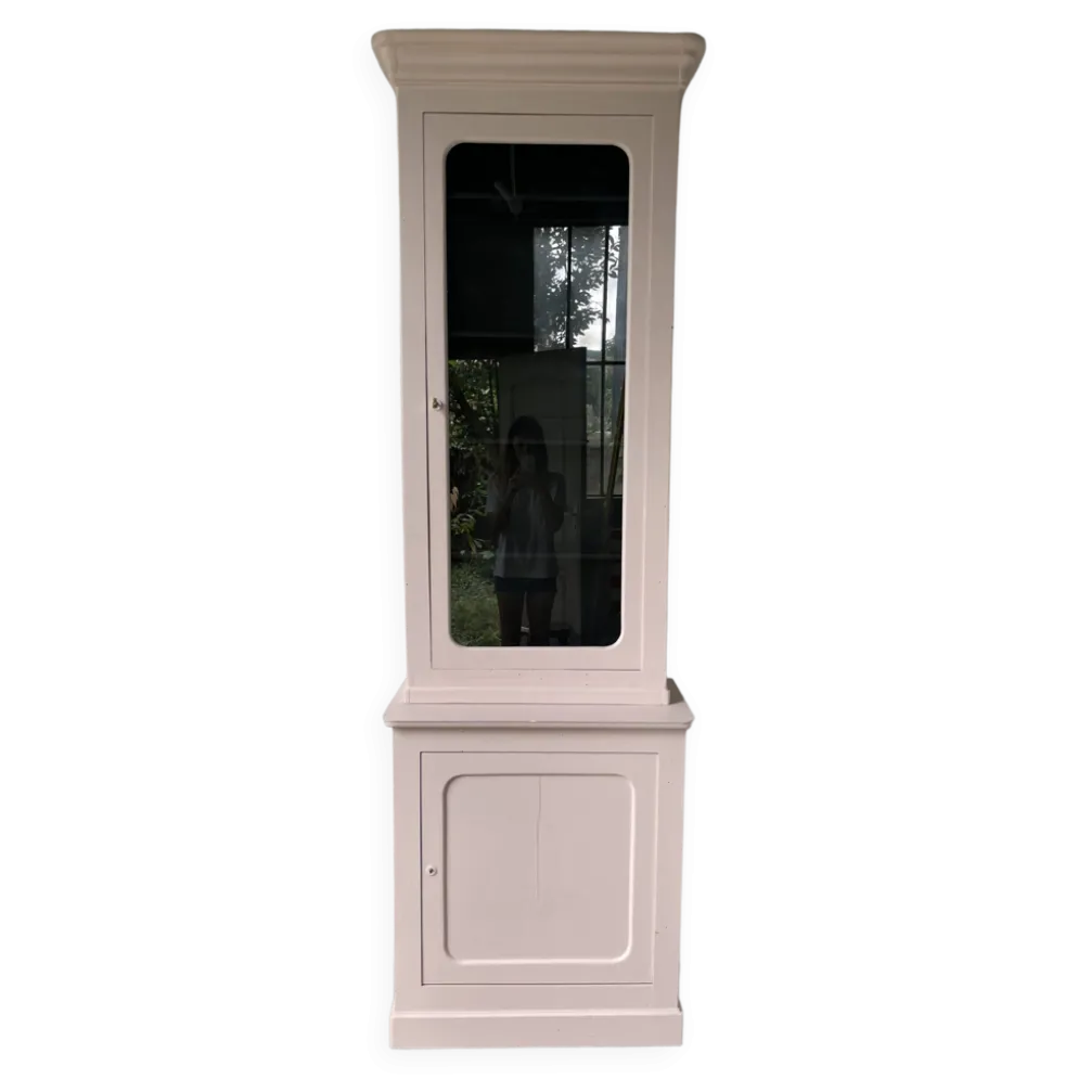 Vitrine haute rose poudrée