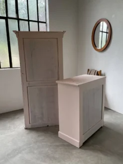 Vitrine haute rose poudrée