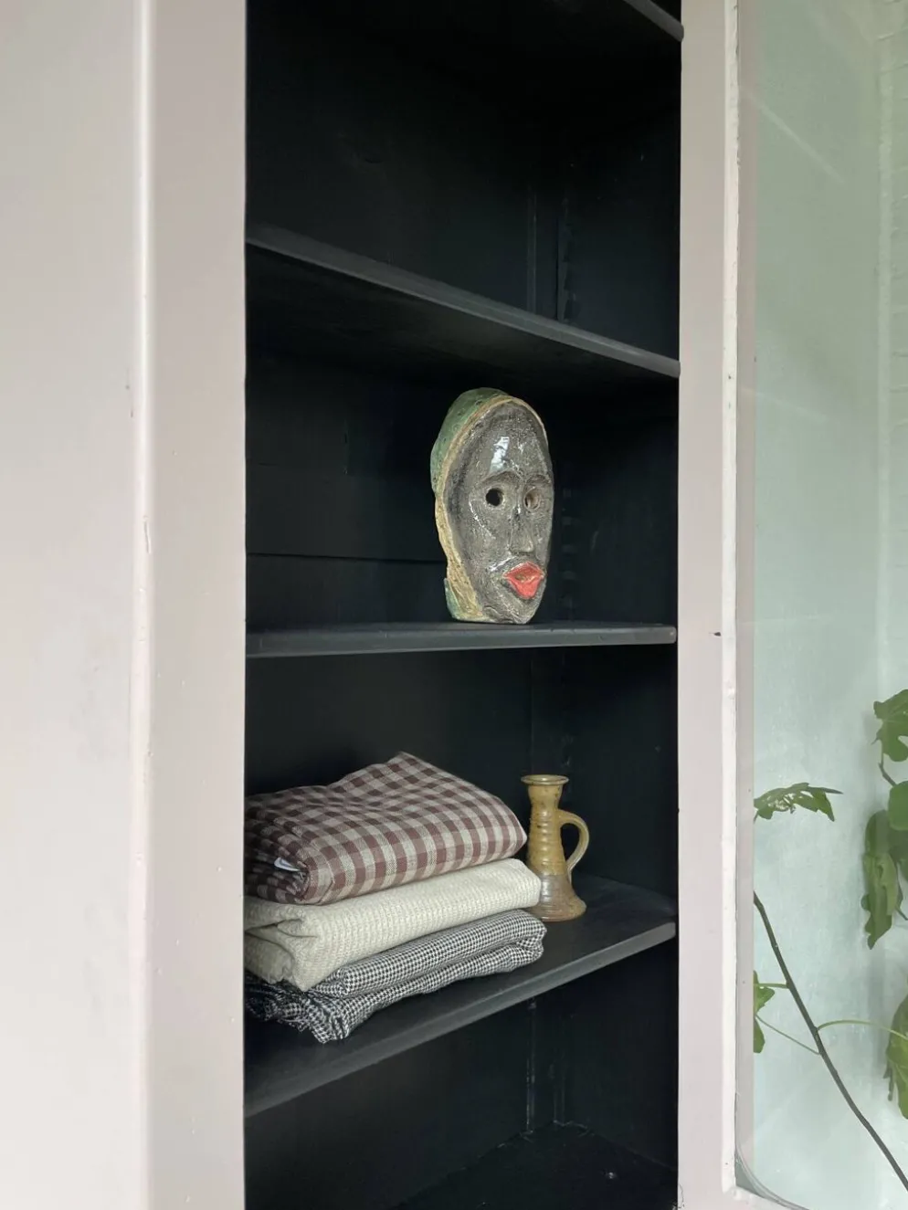 Vitrine haute rose poudrée