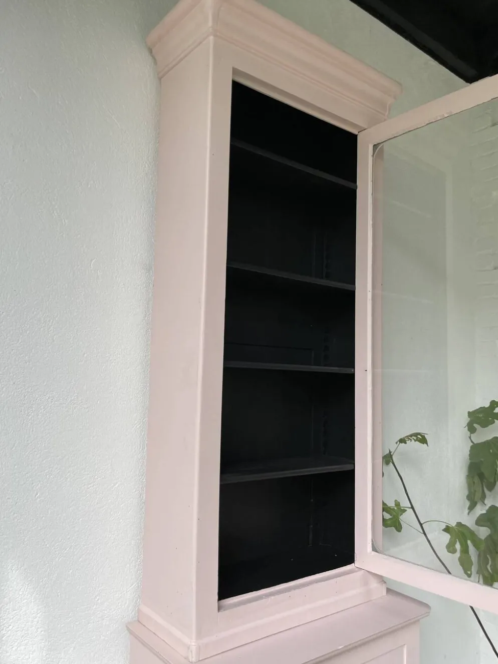 Vitrine haute rose poudrée