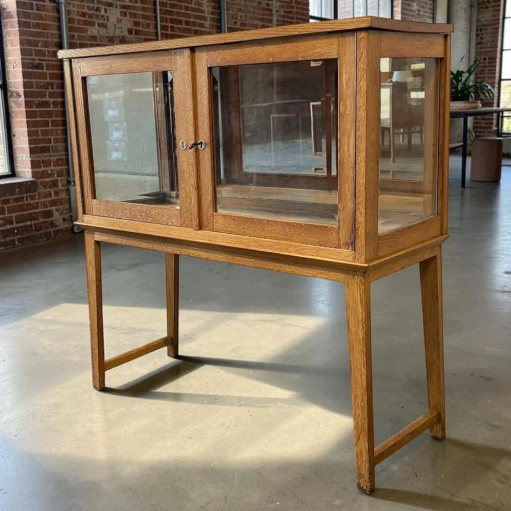 Vitrine/meuble à thé/étagère vintage en bois