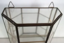 Vitrine Murale Vintage Verre, laiton et miroir