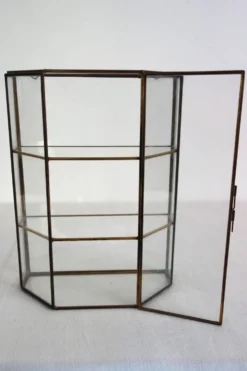 Vitrine Murale Vintage Verre Et Laiton