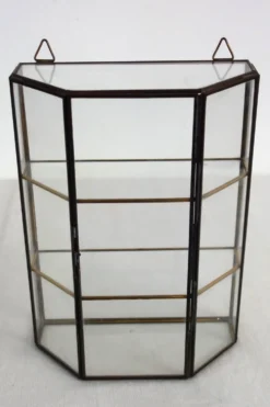 Vitrine Murale Vintage Verre Et Laiton