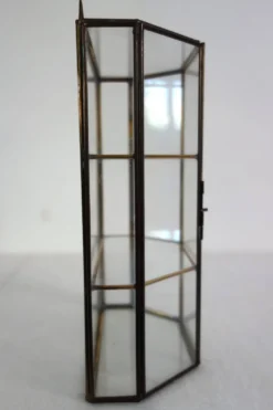 Vitrine Murale Vintage Verre Et Laiton