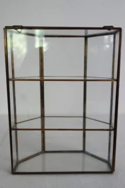 Vitrine Murale Vintage Verre Et Laiton