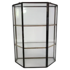 Vitrine Murale Vintage Verre Et Laiton