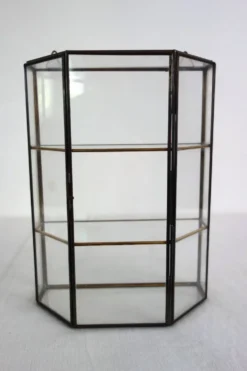 Vitrine Murale Vintage Verre Et Laiton