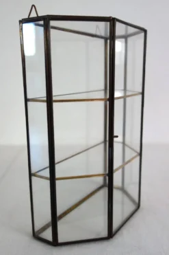 Vitrine Murale Vintage Verre Et Laiton
