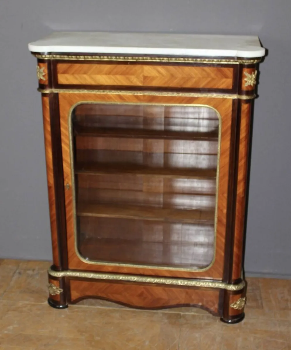 Vitrine Napoléon III en Marqueterie vers 1880