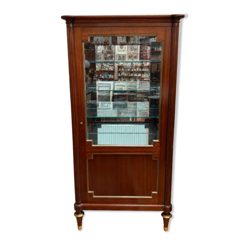Vitrine néoclassique Maurice Hirsch – acajou, laiton et verre