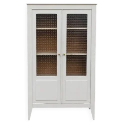 Vitrine parisienne ancienne rénovée – verre texturé et blanc cassé