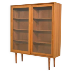 Vitrine par Poul Hundevad années 1960 en teck scandinave, haut meuble danois.