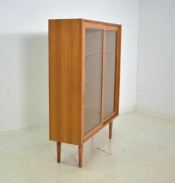 Vitrine par Poul Hundevad années 1960 en teck scandinave, haut meuble danois.
