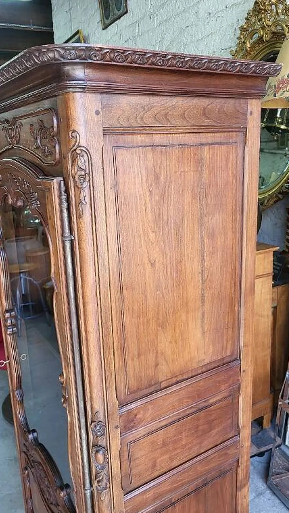 Vitrine style louis xv 1 porte en merisier