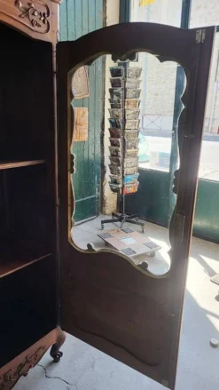 Vitrine style louis xv 1 porte en merisier