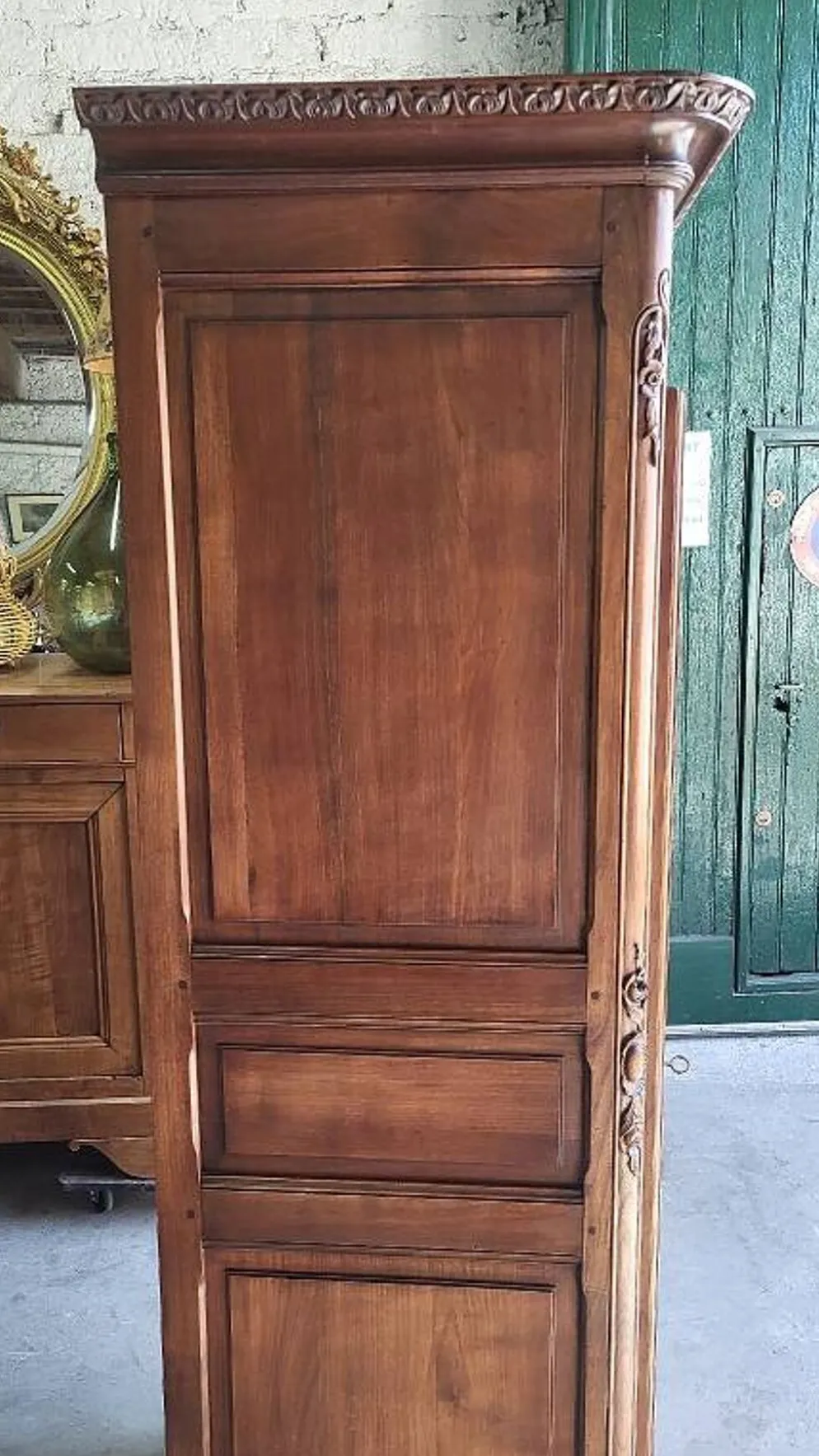 Vitrine style louis xv 1 porte en merisier
