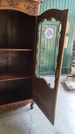 Vitrine style louis xv 1 porte en merisier