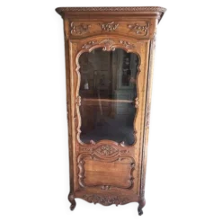 Vitrine style louis xv 1 porte en merisier