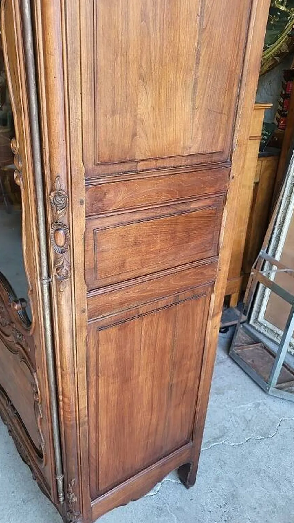 Vitrine style louis xv 1 porte en merisier