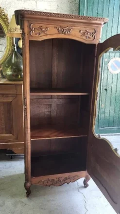 Vitrine style louis xv 1 porte en merisier