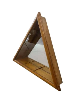 Vitrine/étagère murale vintage peu profonde avec fond miroir