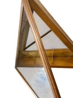 Vitrine/étagère murale vintage peu profonde avec fond miroir