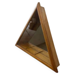 Vitrine/étagère murale vintage peu profonde avec fond miroir