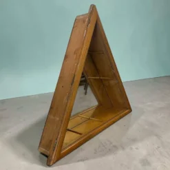 Vitrine/étagère murale vintage peu profonde avec fond miroir