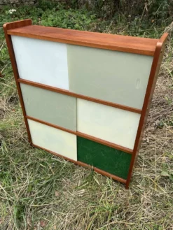 Vitrine étagère verres coulissants de couleur vintage Années 60