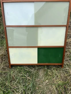 Vitrine étagère verres coulissants de couleur vintage Années 60