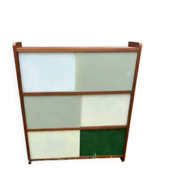 Vitrine étagère verres coulissants de couleur vintage Années 60