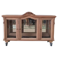 Vitrine vintage en bois clair