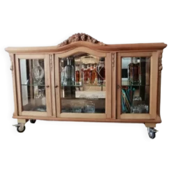 Vitrine vintage en bois clair