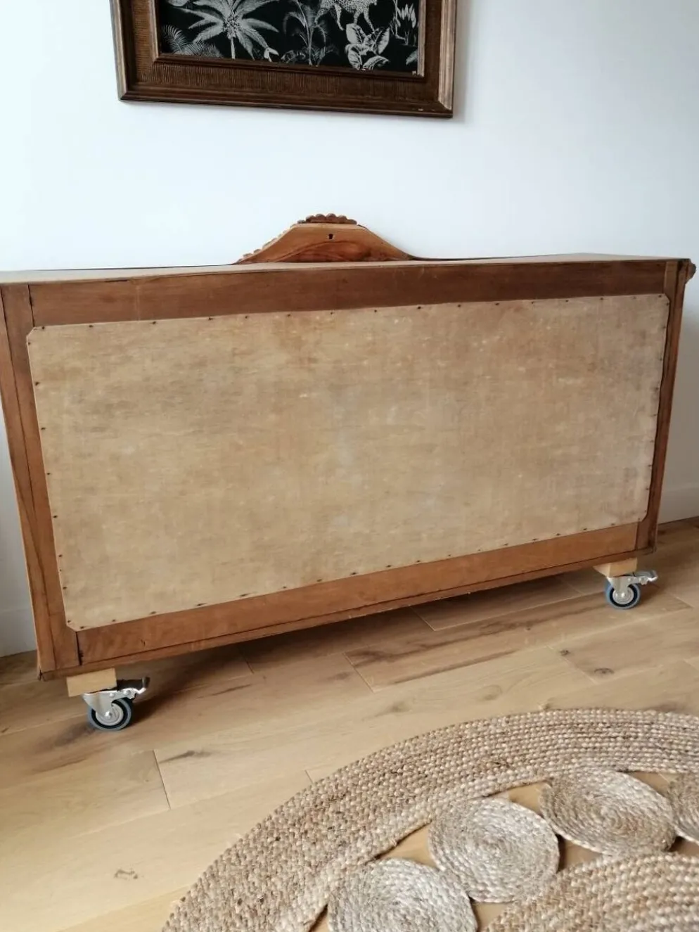 Vitrine vintage en bois clair