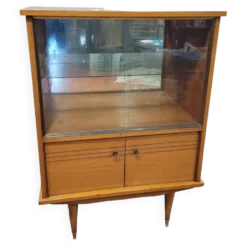 Vitrine vintage en chêne des années 60