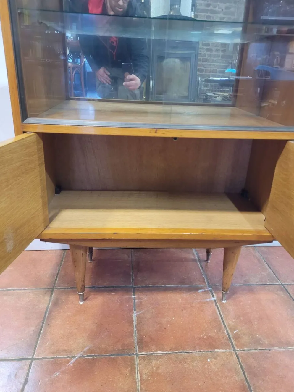 Vitrine vintage en chêne des années 60