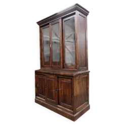 Vitrine XL vintage en bois / buffet / meuble mural
