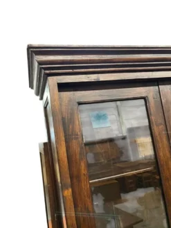 Vitrine XL vintage en bois / buffet / meuble mural