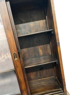 Vitrine XL vintage en bois / buffet / meuble mural
