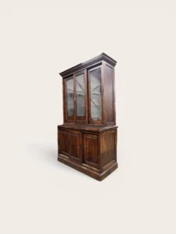 Vitrine XL vintage en bois / buffet / meuble mural