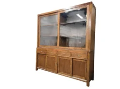 Vitrine XL vintage en bois / buffet / armoire murale