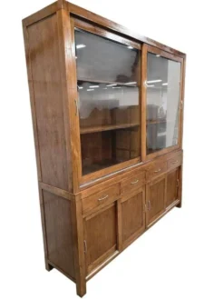 Vitrine XL vintage en bois / buffet / armoire murale