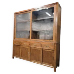 Vitrine XL vintage en bois / buffet / armoire murale