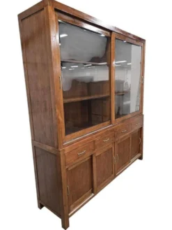 Vitrine XL vintage en bois / buffet / armoire murale