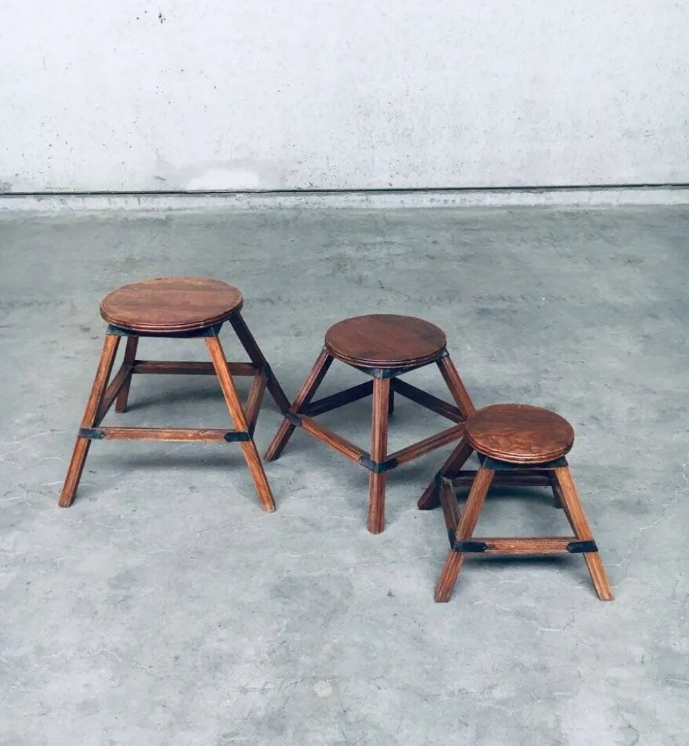 Wabi Sabi Nesting Tables, France, 1950s, Set of 3