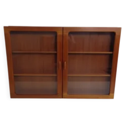 Wall Cabinet with Glass Doors from Dyrlund, Denmark, 1970s