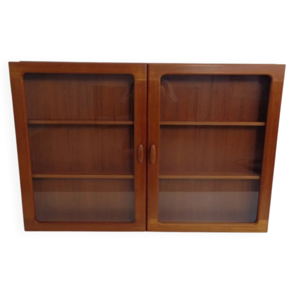 Wall Cabinet with Glass Doors from Dyrlund, Denmark, 1970s