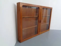 Wall Cabinet with Glass Doors from Dyrlund, Denmark, 1970s